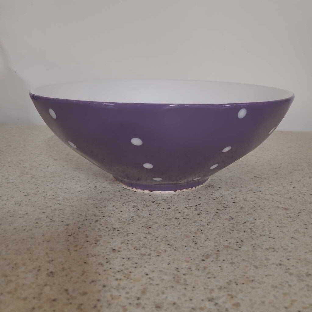 MAXWELL WILLIAMS PURPLE BOWL WITH WHITE DOTS