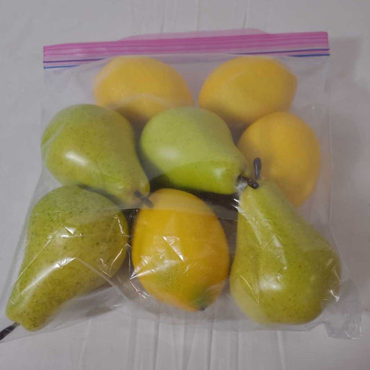 S/8 FAUX LEMONS & PEARS