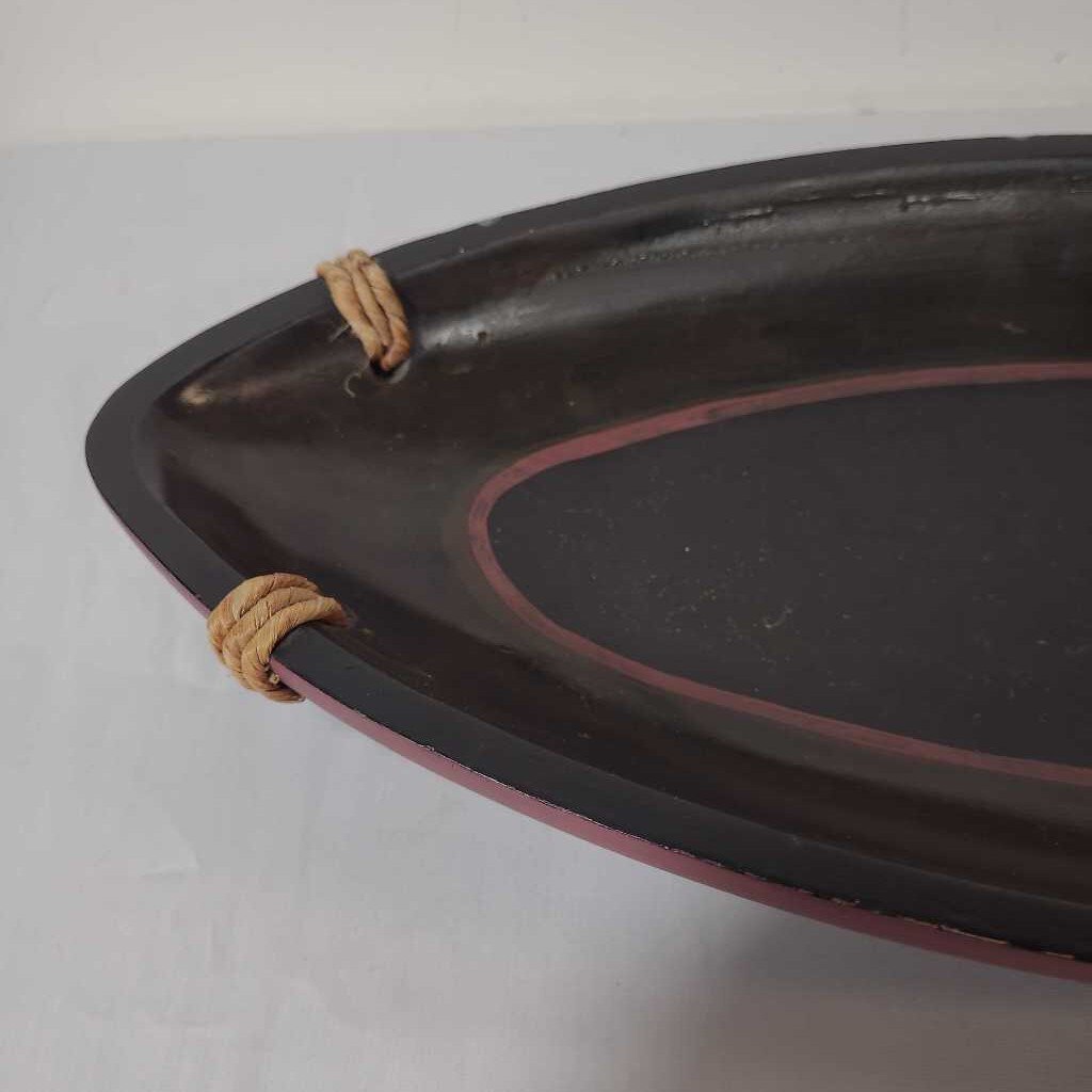 LONG OVAL WOODEN TRAY