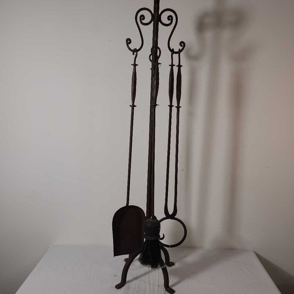 WROUGHT IRON FIREPLACE TOOLS