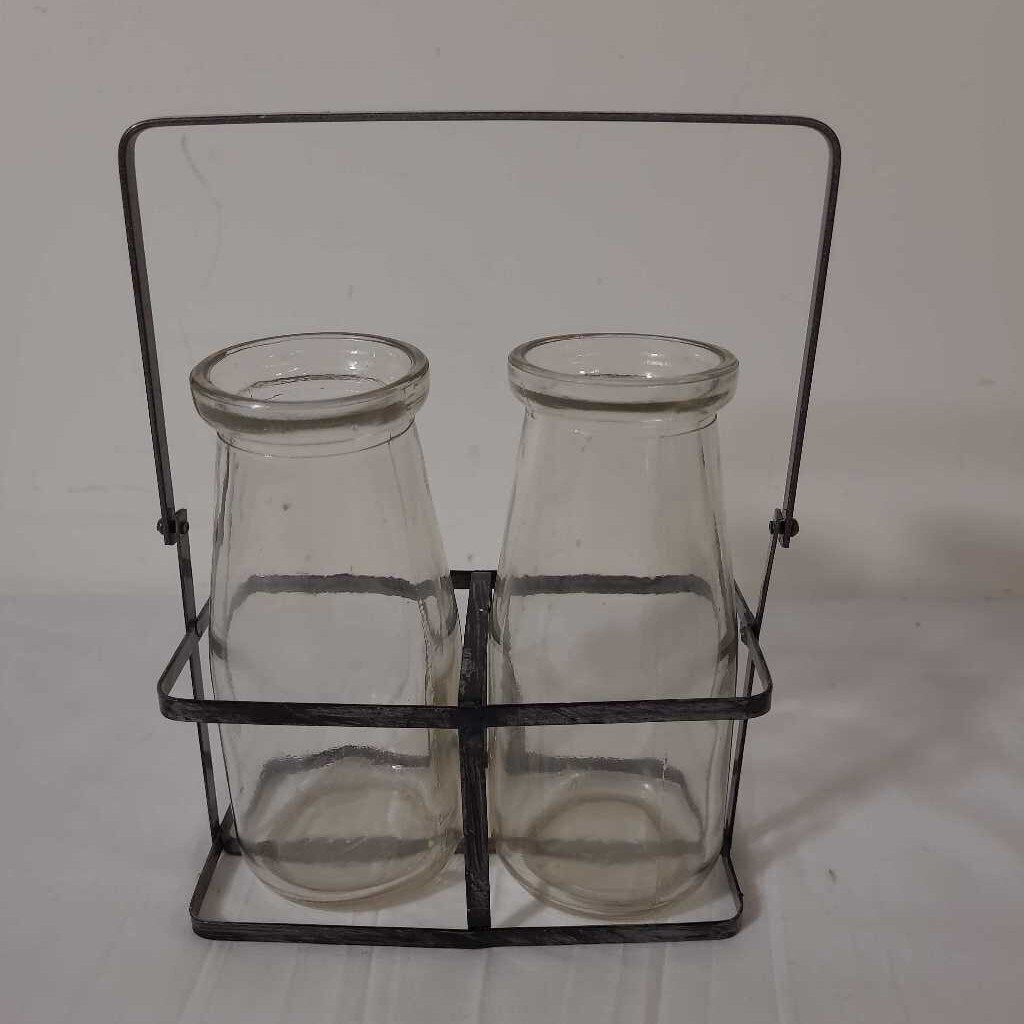 PR GLASS BOTTLES IN HOLDER