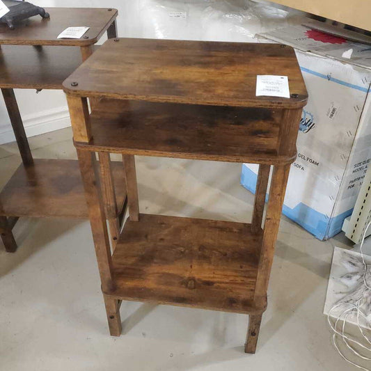 FAUX WOOD GRAIN SIDE TABLE