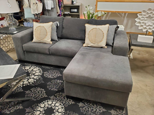 GREY SOFA W/REVERSIBLE CHAISE