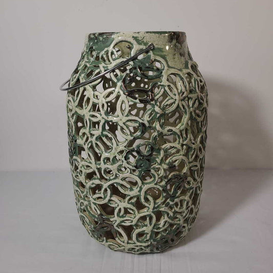 GREEN CERAMIC LANTERN