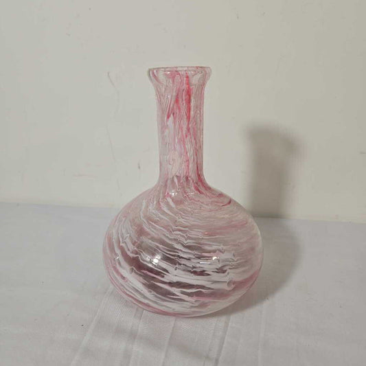 PINK BLOWN GLASS BUD VASE