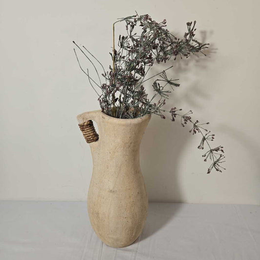 HANDLED VASE W/FAUX SPRIGS