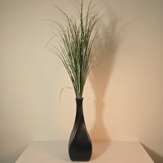 FAUX GRASS IN TWISTED VASE