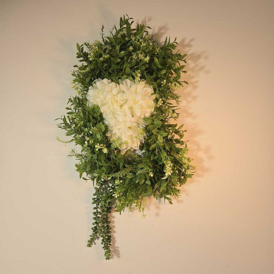 3 RING WREATH W/HYDRANGEAS & GREENERY