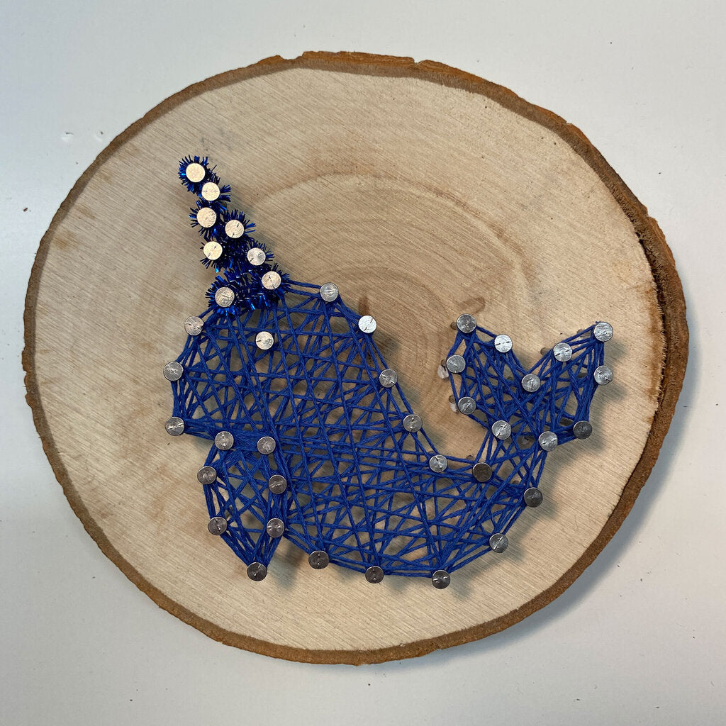 STRING ART WOOD SLICE KIT - NARWHAL