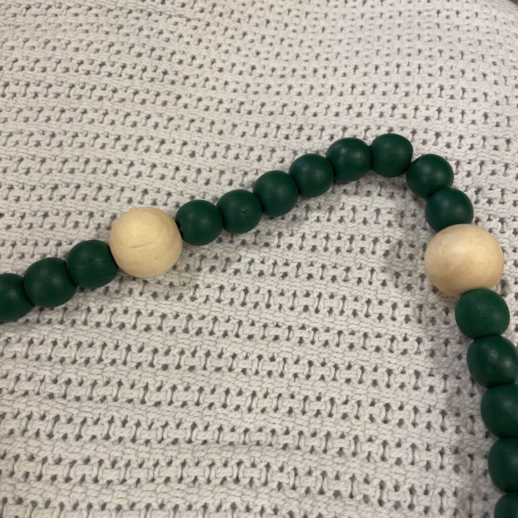 50" GREEN WOOD BEAD GARLAND