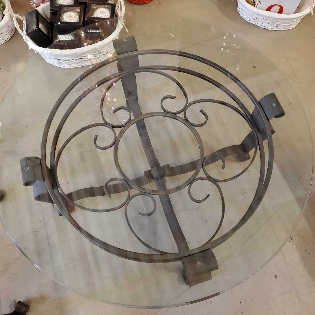 GLASS & METAL COFFEE TABLE