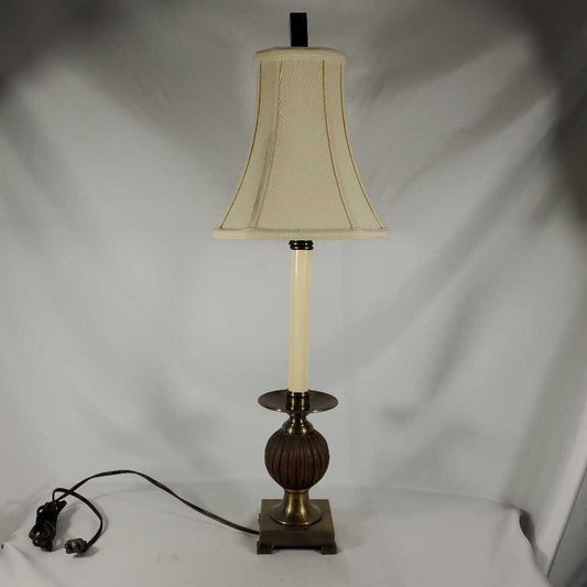 GOLD & WOOD BUFFET LAMP