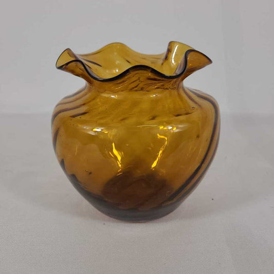 YELLOW GLASS VASE