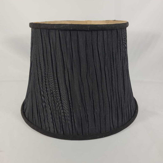 BLACK PLEATED LAMP SHADE W/GOLD INTERIOR