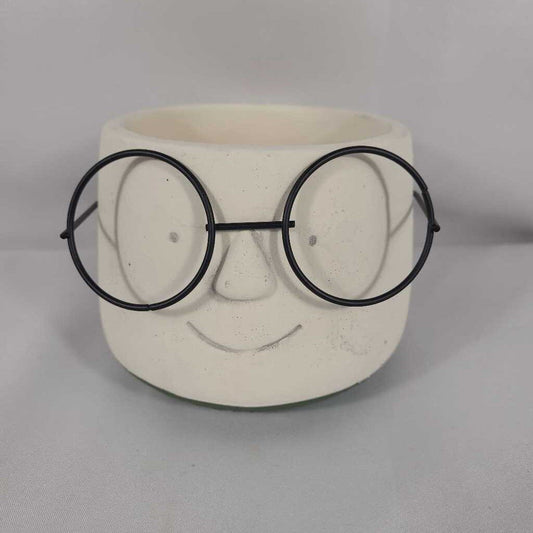 4.5" GREEN GLASSES POT