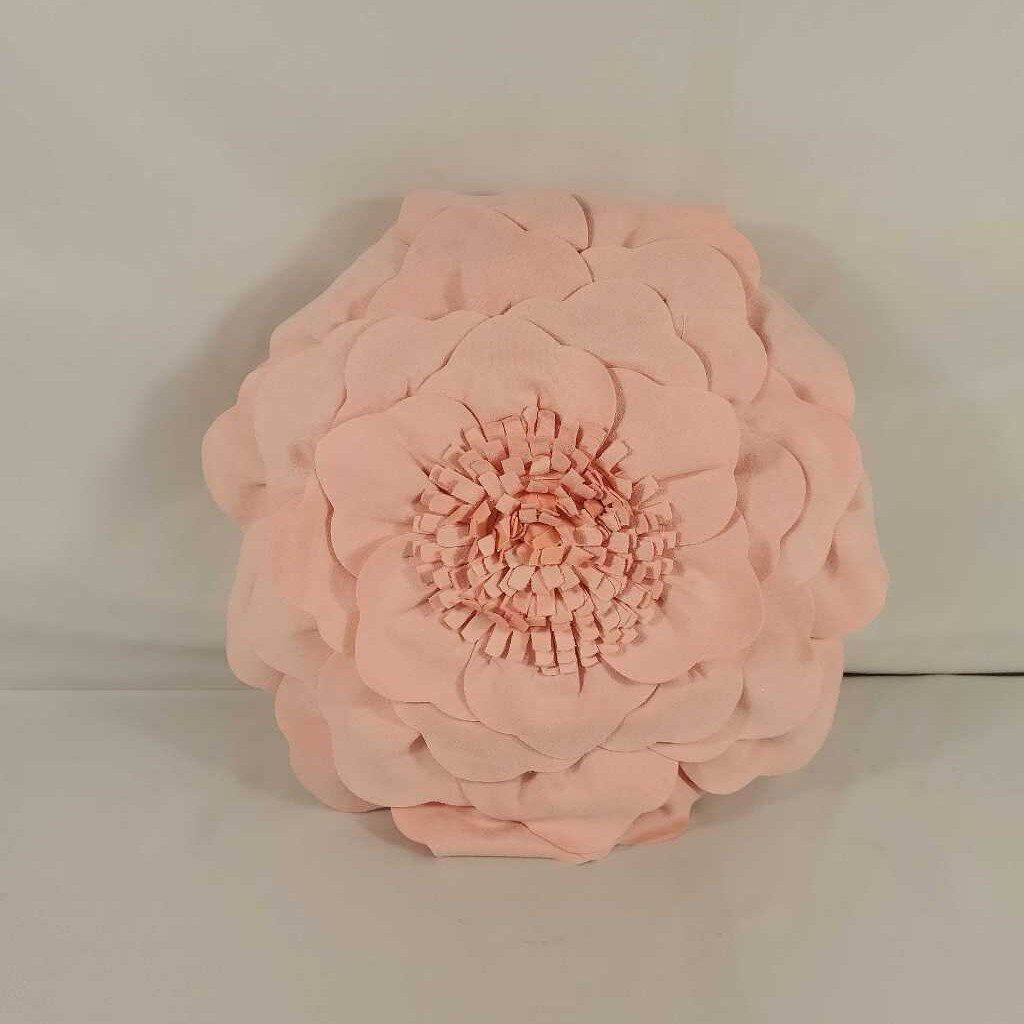 ROUND PINK FLORAL PILLOW