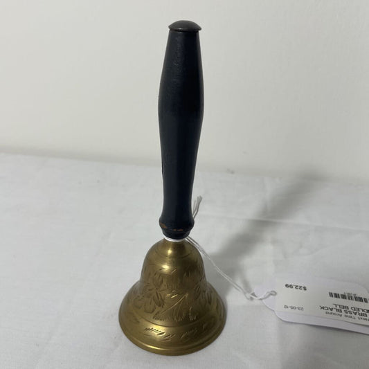 VTG BRASS BLACK HANDLED BELL