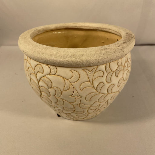 6.5" CREAM FLOWER POT