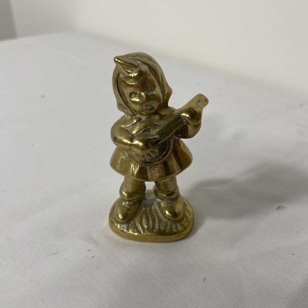 RIVERSIDE BRASS FIGURINE - GIRL WITH GUITAR