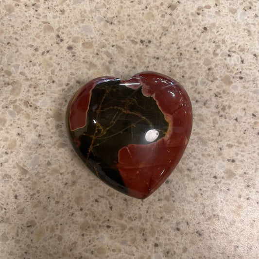 CARVED HEART - RED JASPER