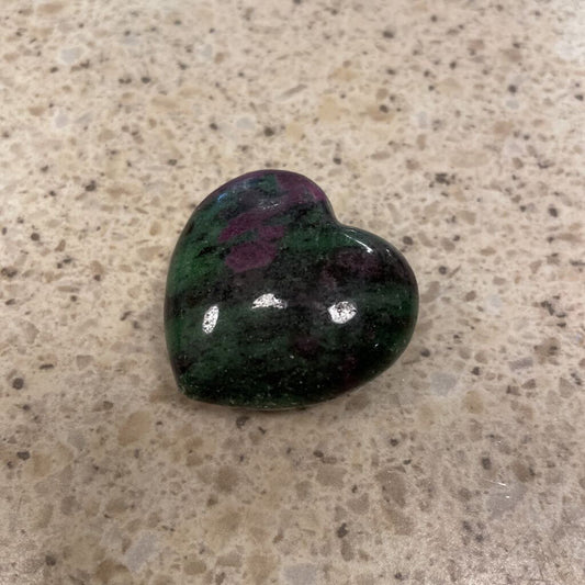 CARVED HEART - RUBY ZOISITE