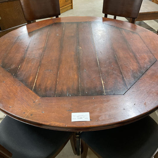 60" ROUND WOOD/IRON TABLE