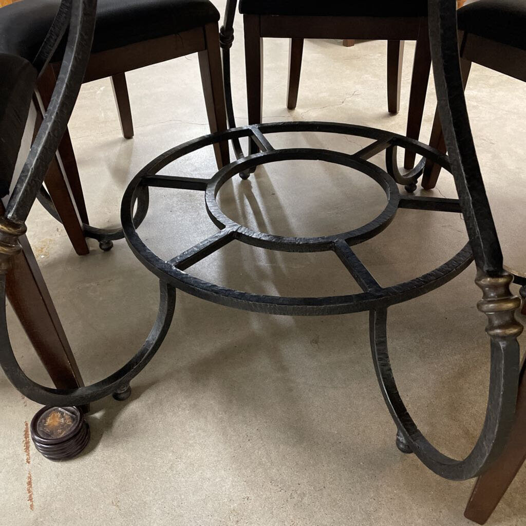 60" ROUND WOOD/IRON TABLE