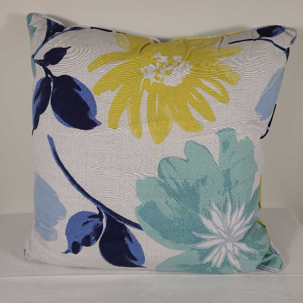 BLUE/YELLOW FLORAL PILLOW