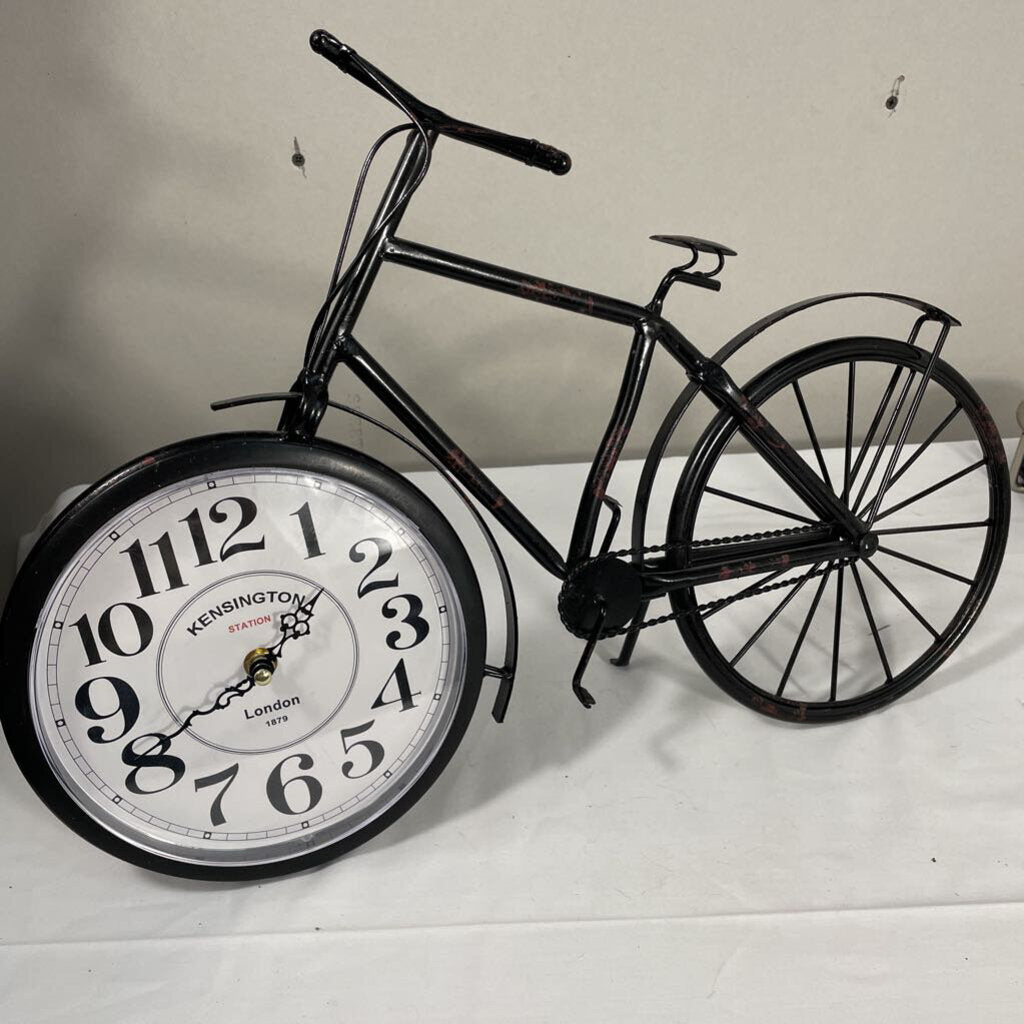 RUSTIC IRON BIKE MANTEL CLOCK