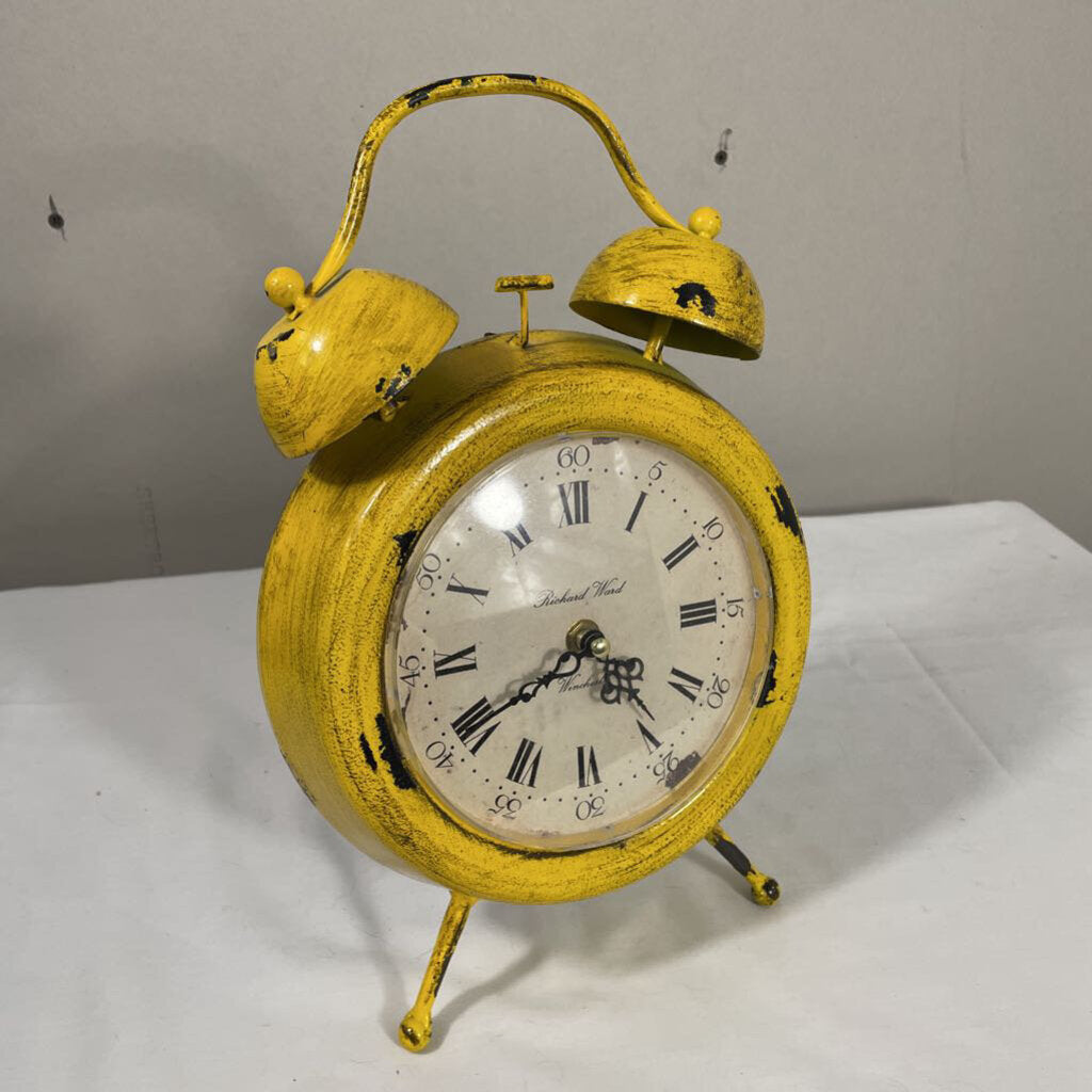 RUSTIC YELLOW ALARM STYLE CLOCK