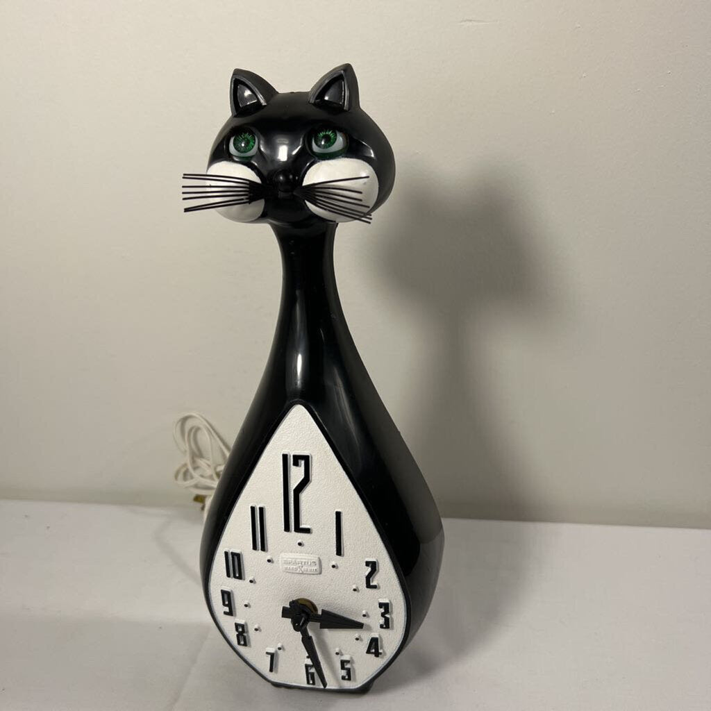 CAT CLOCK SPARTUS USA 1960s