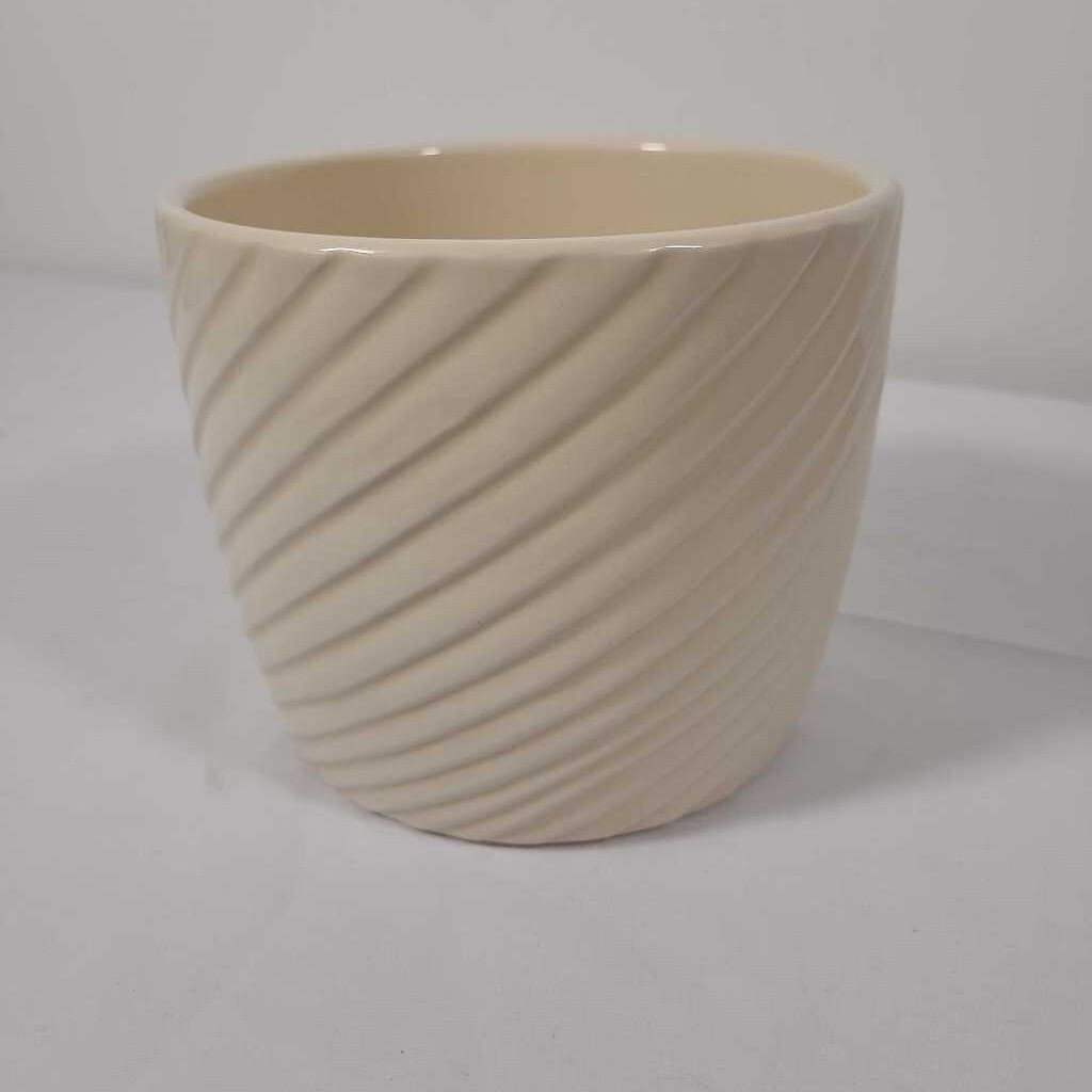 5" CERAMIC POT - BEIGE