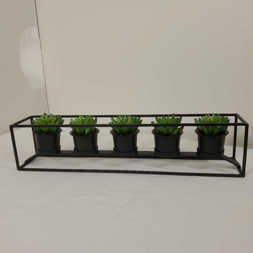 FAUX SUCCULENT IN BLACK STAND