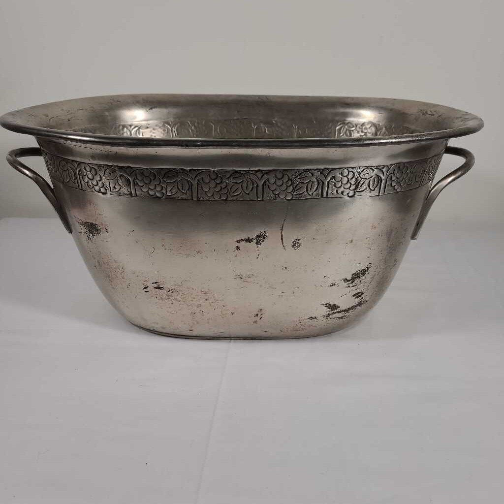 POTTERY BARN SILVER TUB