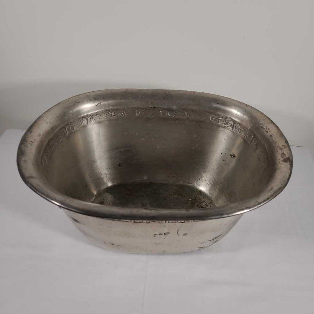 POTTERY BARN SILVER TUB