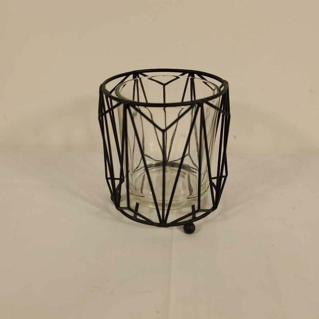 SM WIRE & GLASS TEALIGHT HOLDER