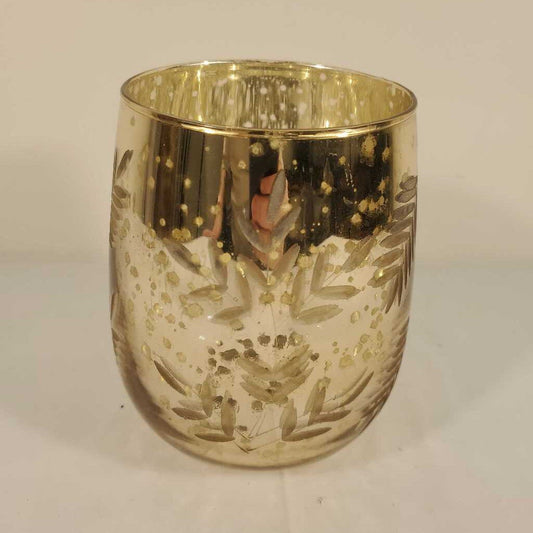 GOLD MERCURY GLASS VOTIVE HOLDER/VASE