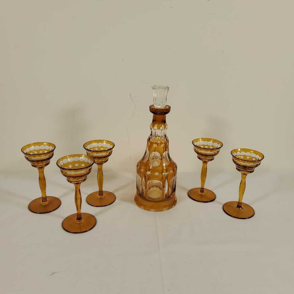 VTG DECANTER + 5 GLASSES