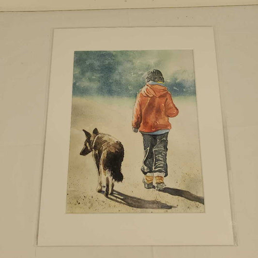 BOY & DOG - WATERCOLOUR PRINT