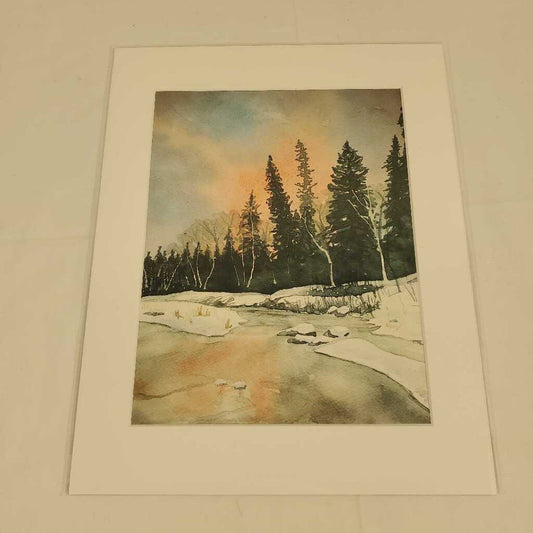 SNOWY BANK - WATERCOLOUR PRINT