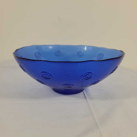 BLUE SWIRL GLASS BOWL