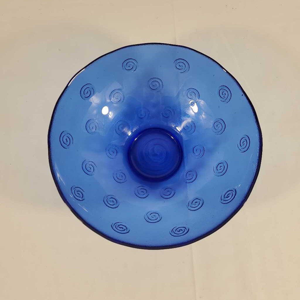 BLUE SWIRL GLASS BOWL