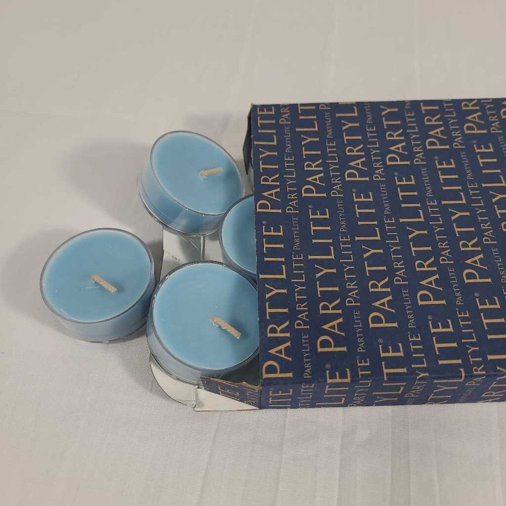 S/12 BLUE AGAVE PARTYLITE TEALIGHTS