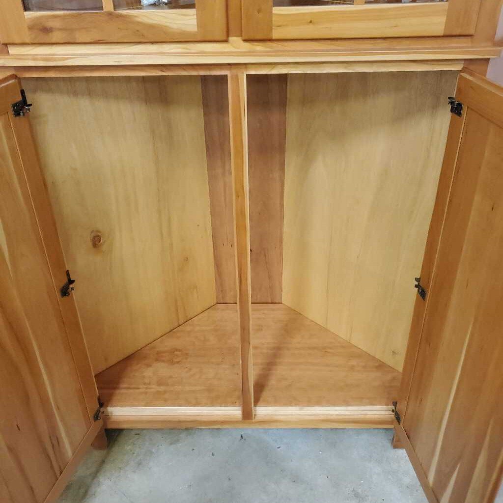 CUSTOM CHERRY 2 PC CORNER CABINET